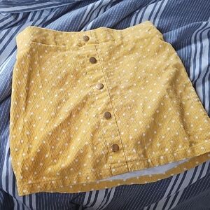 Girls Yellow Polka Dot Skirt